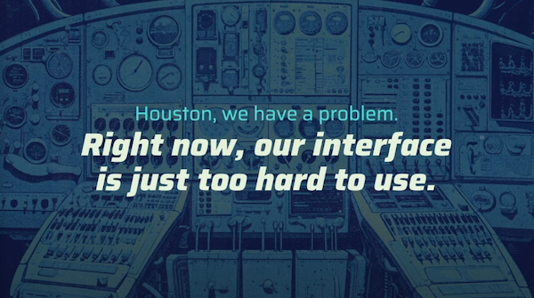 Presentation slide saying that the Drupal UI is too hard to use.